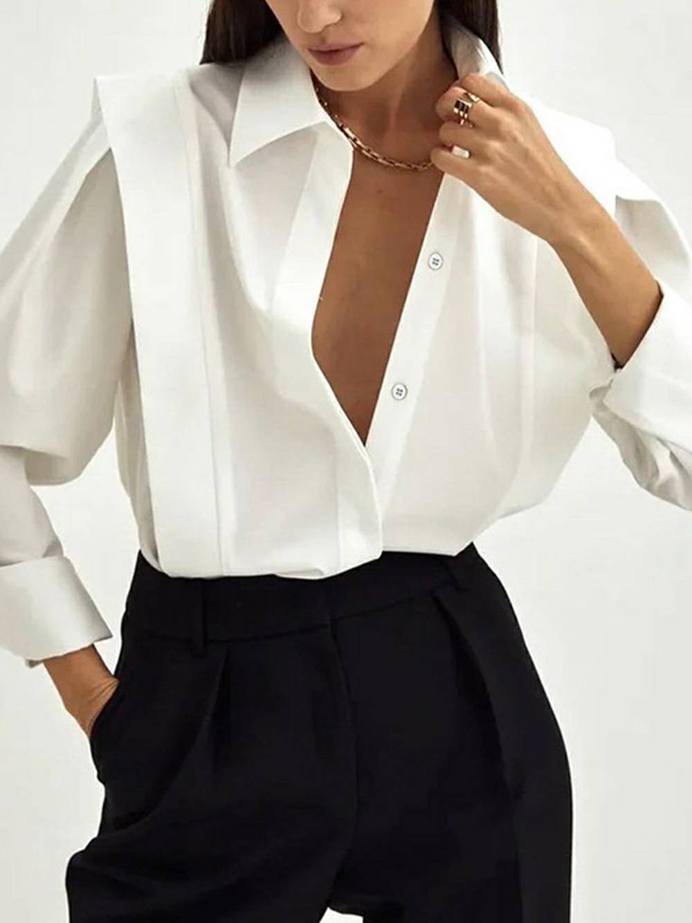 Long Sleeve with Pleated Detailing Top