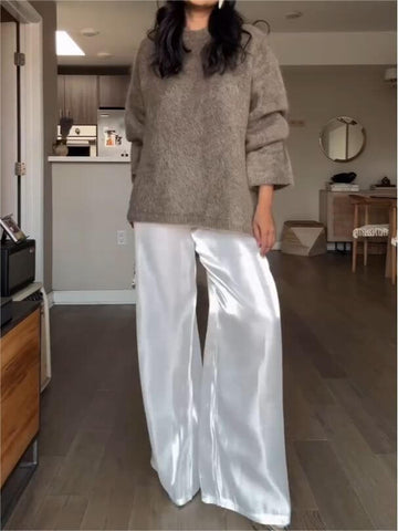 Mohair-Blend Jumper & Satin Pants