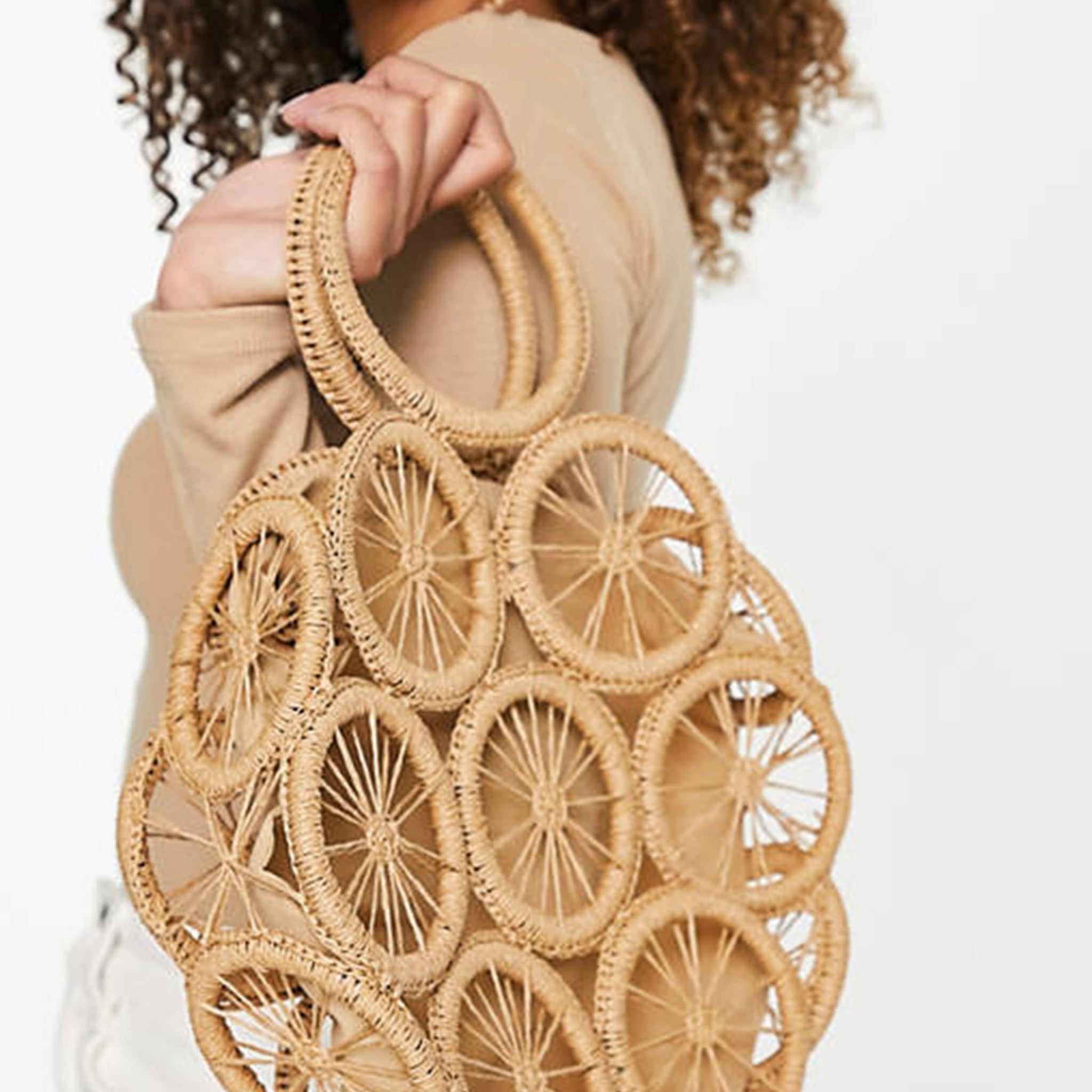 Sunshine Woven Straw Handle Bag