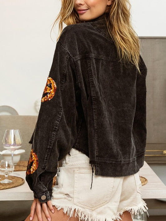 Pumpkin Sequin Oversized Jacket