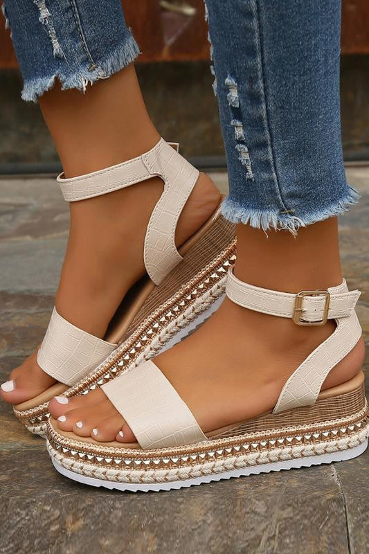 Casual Rivet Decoration Platform Sandals