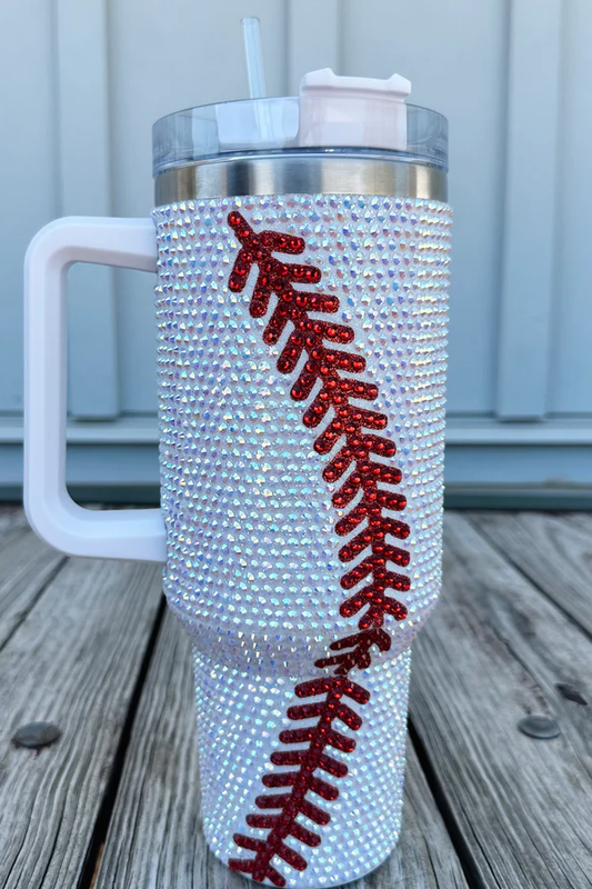 40 Oz.Rhinestone Baseball Tumbler