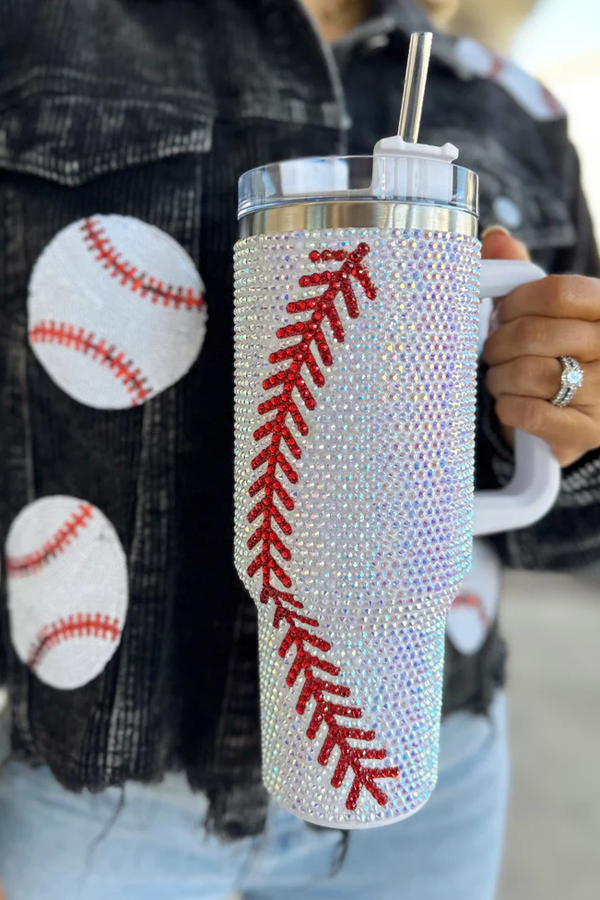 40 Oz.Rhinestone Baseball Tumbler