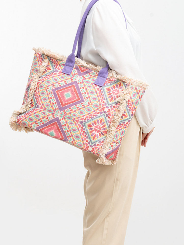 Vintage Printed Canvas Bag