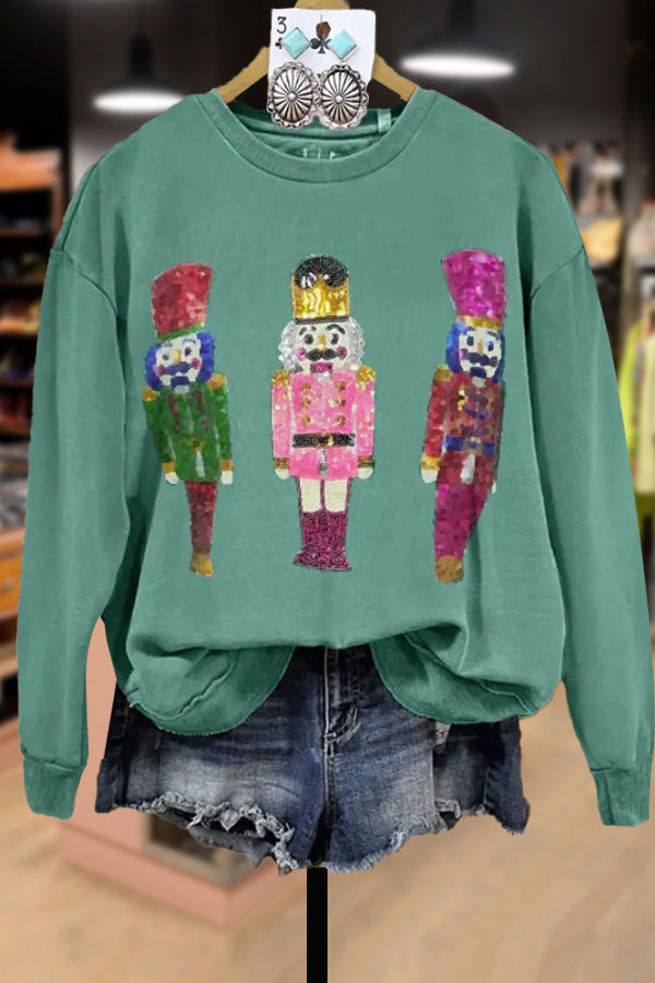 Casual Nutcracker Print Long Sleeve Sweatshirt