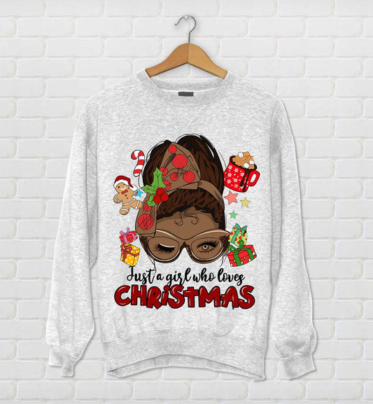 Woman T-shirt, A GIRL WHO LOVES CHRISTMAS, Christmas T-shirt, Christmas Hoodie, Gift For Christmas