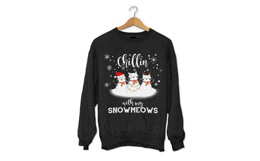 Unisex T-shirt, CHILLIN WITH MY SNOWMEOWS Shirt, Christmas Hoodie, Gift For Christmas