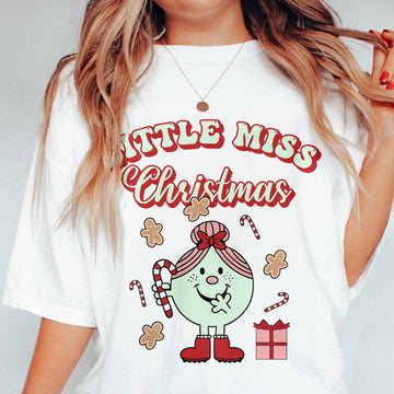 Woman T-shirt, LITTLE MISS CHRISTMAS, Christmas T-shirt, Christmas Hoodie, Gift For Christmas