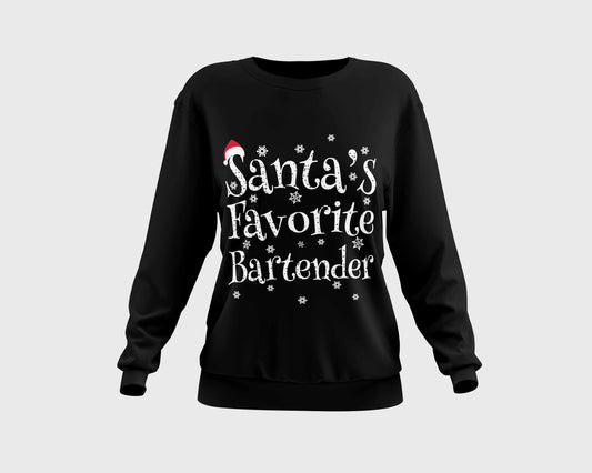 Unisex T-shirt, SANTA'S FAVORITE BARTENDER Shirt, Christmas Hoodie, Gift For Christmas