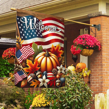 Welcome Fall American Flag