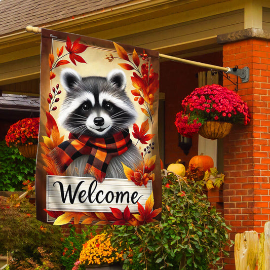 Raccoon Welcome Fall Fag