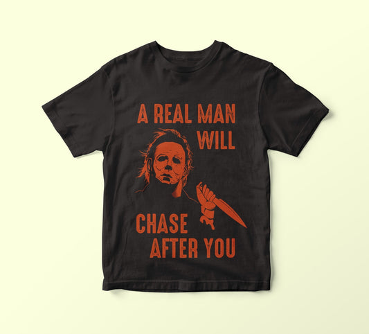 Unisex T-shirt, Halloween, A REAL MAN T-Shirt