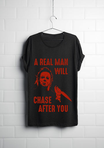 Unisex T-shirt, Halloween, A REAL MAN T-Shirt