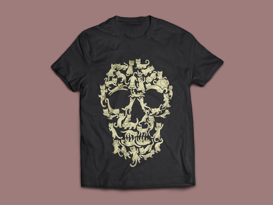 Unisex T-shirt, Halloween, CAT SKULL T-Shirt