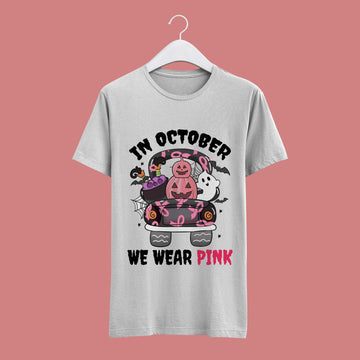 Woman T-shirt, Halloween, IN OCTOBER WE WEAR PINK T-Shirt, Halloween Hoodie