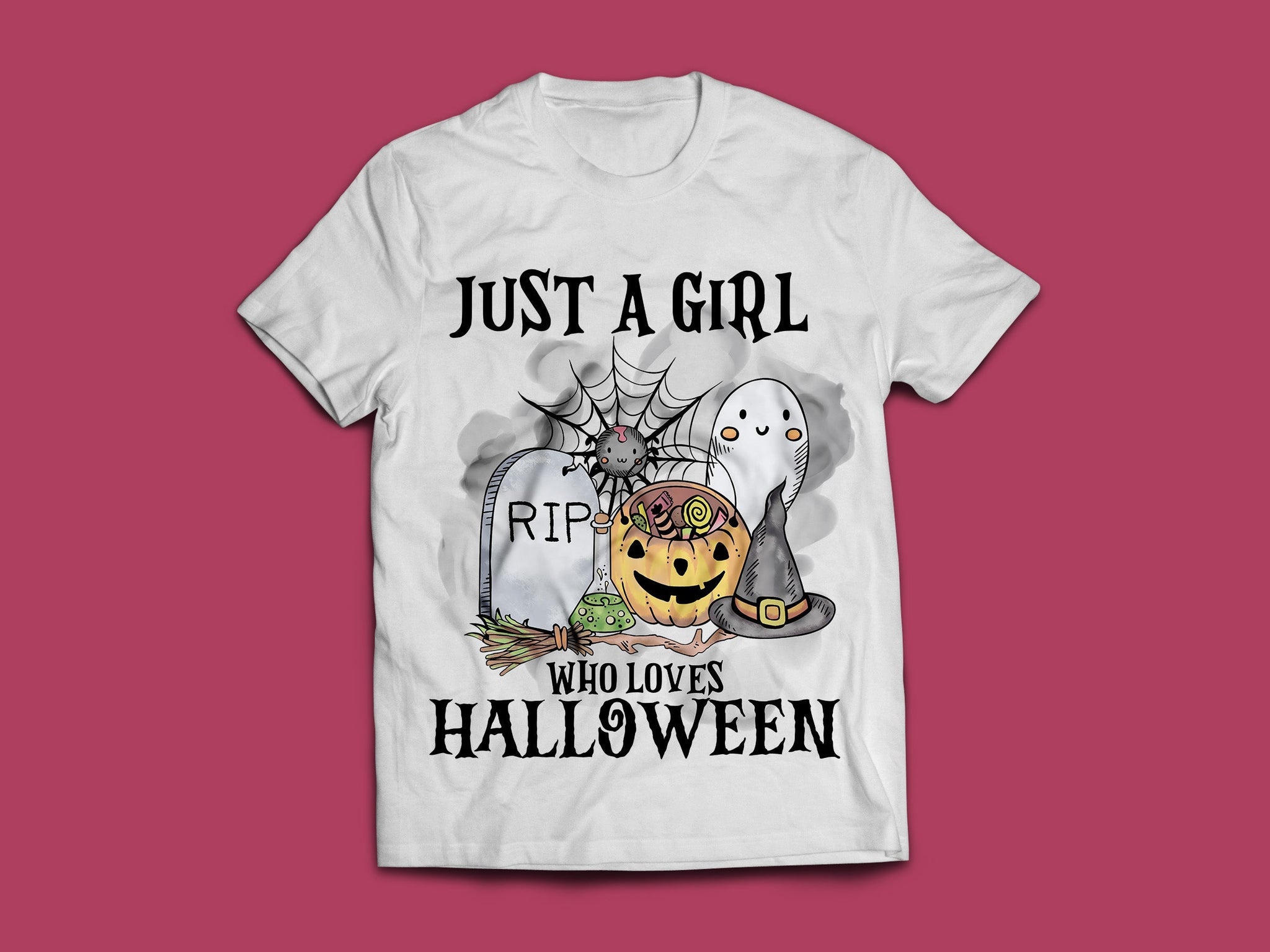 Woman T-shirt, Halloween, JUST A GIRL WHO LOVES HALLOWEEN T-Shirt, Halloween Hoodie