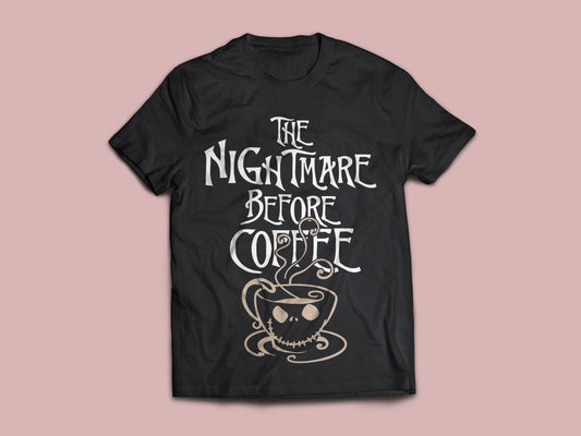 Unisex T-shirt, Halloween, NIGHTMARE BEFORE COFFEE T-Shirt, Halloween Hoodie