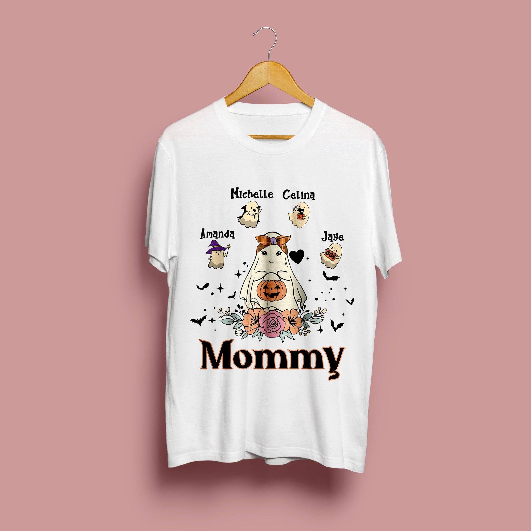 Woman T-shirt, Halloween, PERSONALIZED MOMMY BOO T-Shirt, Halloween Hoodie