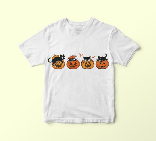 Woman T-shirt, Halloween, PUMPKIN CATS T-Shirt