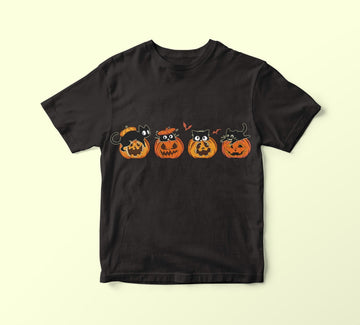 Woman T-shirt, Halloween, PUMPKIN CATS T-Shirt