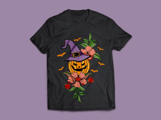 Woman T-shirt, Halloween, PUMPKIN FLOWER T-Shirt