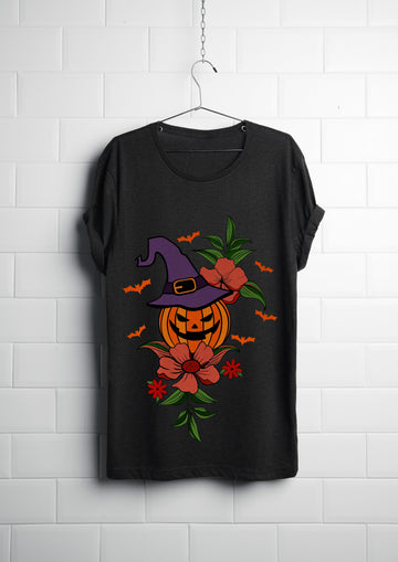 Woman T-shirt, Halloween, PUMPKIN FLOWER T-Shirt