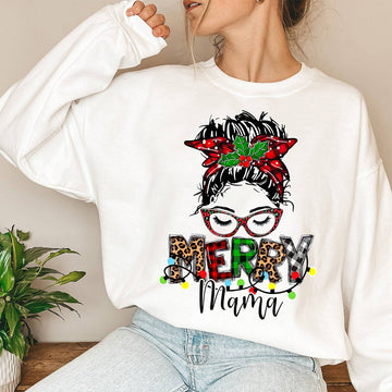 Woman T-shirt, Merry Mama, Christmas T-shirt, Christmas Hoodie, Gift For Christmas