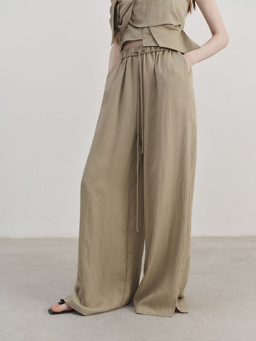 Tencel Casual Straight-Leg Pants