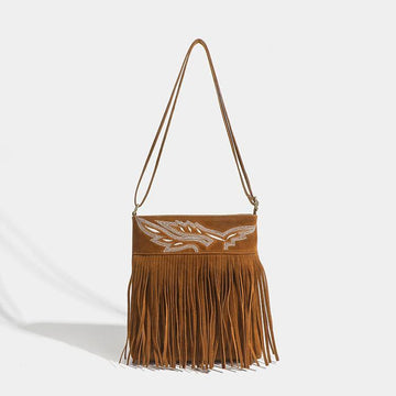 Western Cowboy Brown Fringe Crossbody Bag