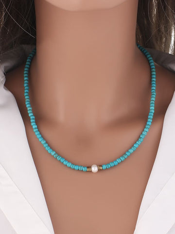 Turquoise & Pearl Necklace