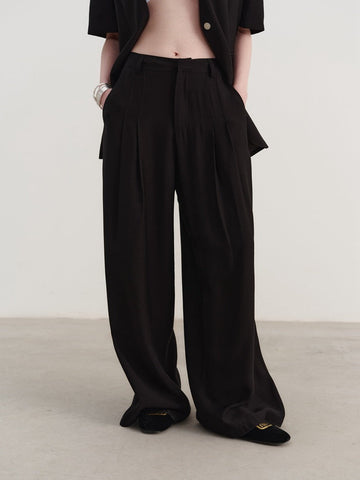 Pleated Relaxed-Fit Trousers