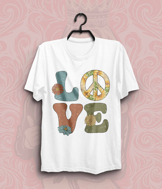 Unisex T-shirt, PEACE AND LOVE, LOVE AND PEACE SIGN CLASSIC T-shirt, Peace No War Shirt, No War Apparel