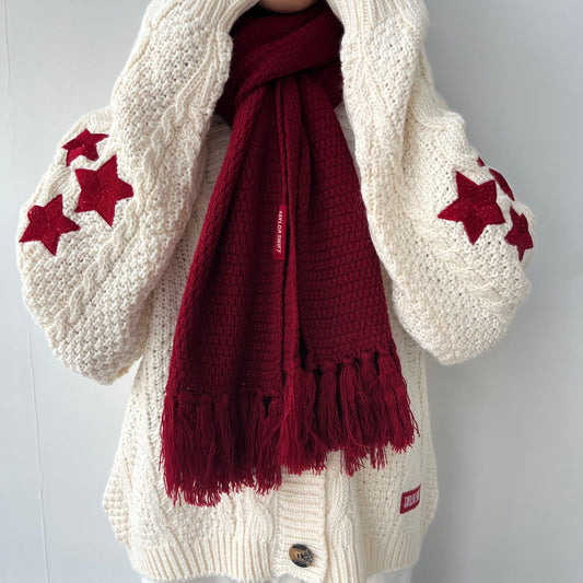 Red Cardigan Custom Version Sweater With All Too Well Scarf