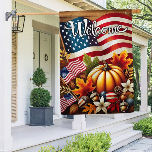 Welcome Fall American Flag