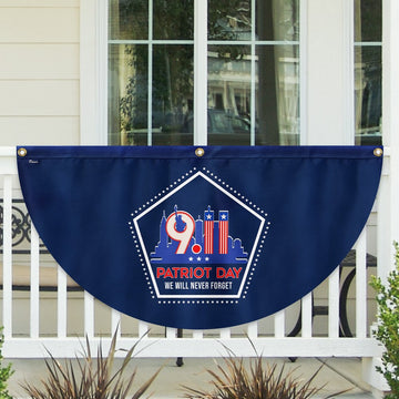 911 Patriot Day September 11 Never Forget 9/11 Non-Pleated Fan Flag