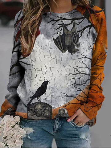 Women's Halloween Crewneck Casual Sweatshirt