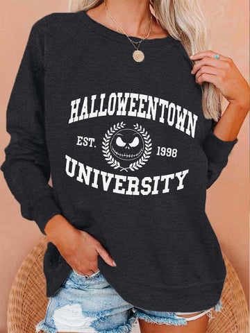 Women's Halloweentown University Est.1998 Witch Funny Print Sweatshirt