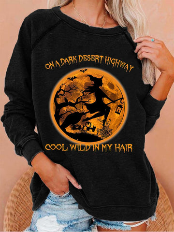 Fashion Print Loose Long Sleeve Sweatshirt