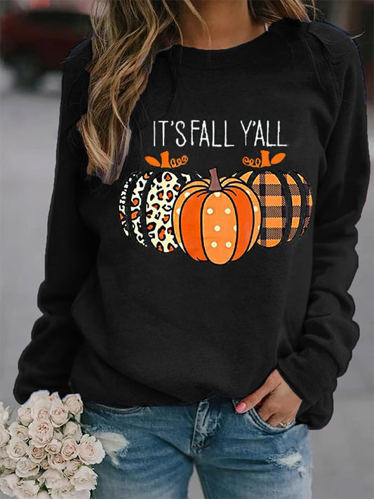 Women's Halloween IT'S  FALL Y'ALL Printed Sweatshirt