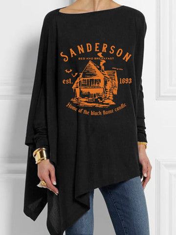 Women's Sanderson Witch Museum Graphic Casual Irregular Top