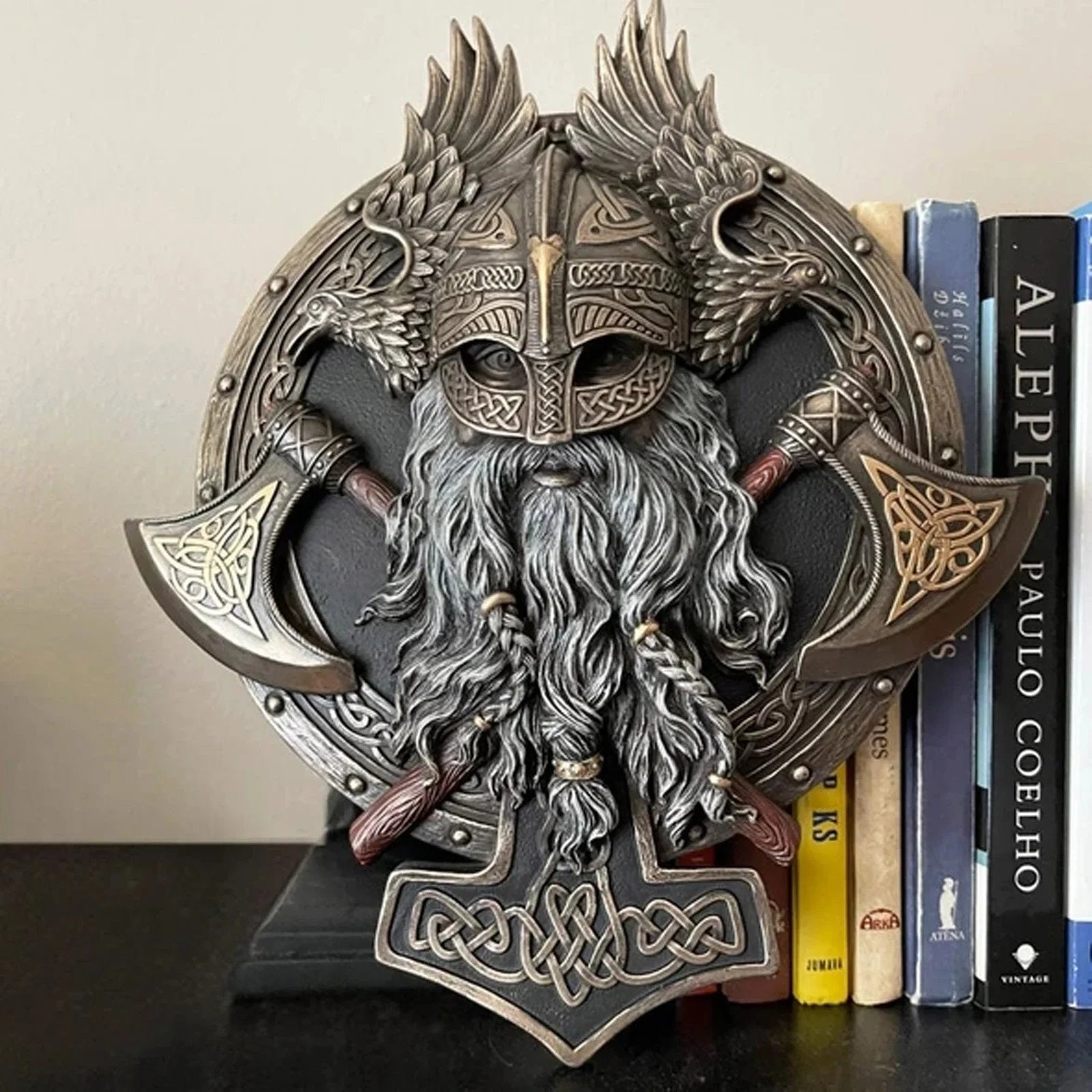 (🎁2024-New Year Hot Sale🎁)🪓Retro Viking Berserker Double Axe Wall Decorative Plaque Resin Ornaments Wall Decor Plaque🔥 BUY 2 SAVE 10% & FREE SHIPPING 🔥