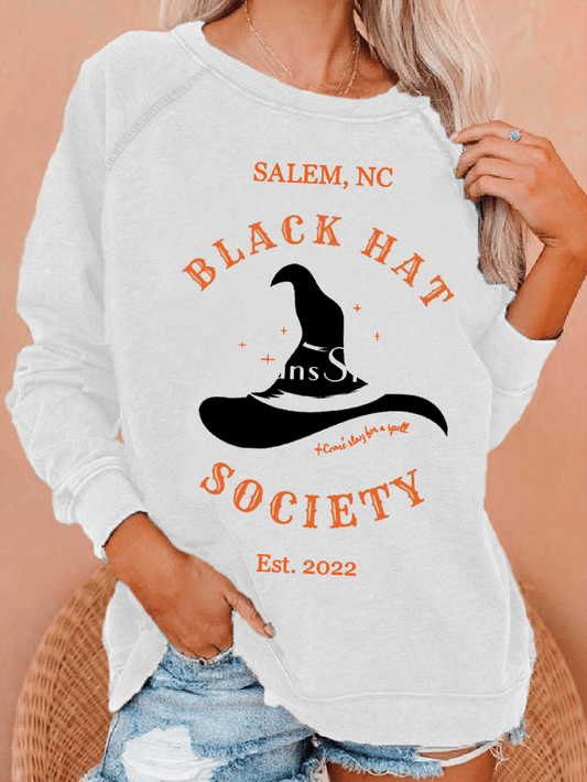 Women's BLACK HAT SOCIETY Print Casual Sweatshirt