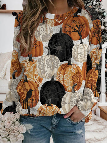 Women's Halloween Pumpkin Sweatshirt