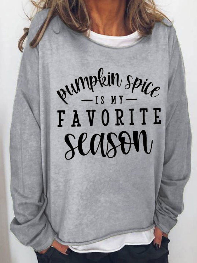 Women's Pumkin Is My Favorite Season Casual Printed Sweater