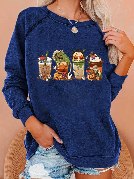 Women's Halloween Horror Coffee Sweatshirt