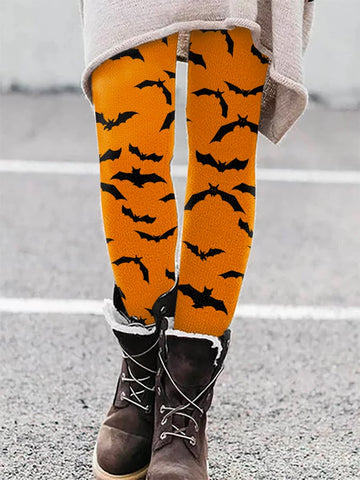 Women's Halloween Bat Print Leggings