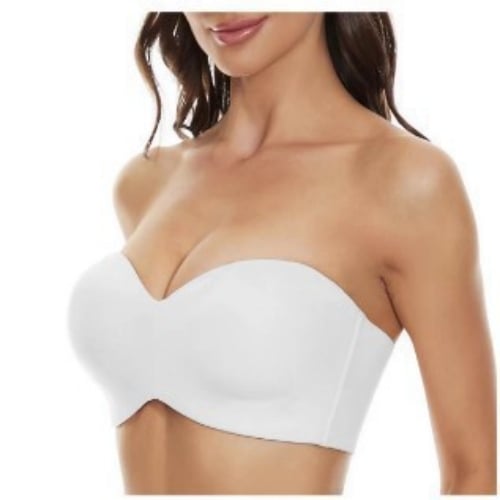 🔥Full Support Non-Slip Convertible Bandeau Bra - White