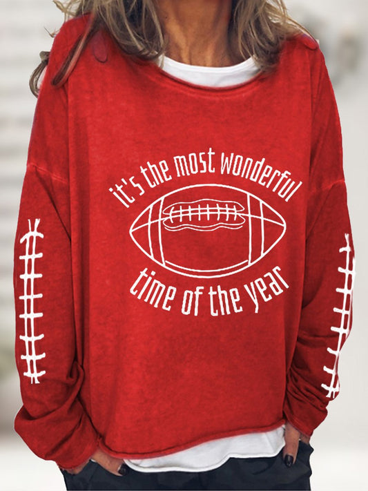 Women's Football It's The Most Wonderful Time of The Year Print T-Shirt