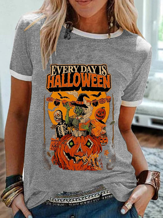 Women's Halloween Print Casual T-Shirt