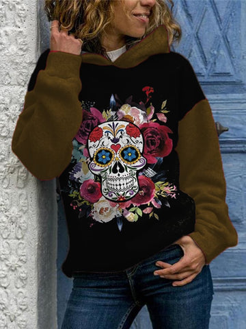 Women's Day Of The Dead Sugar Skull Printing Hoodie Sweatshirts